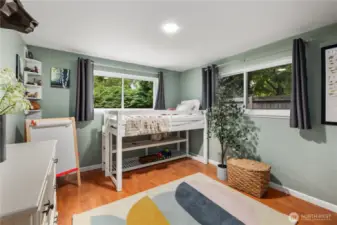 The third bedroom also features two windows to let in natural light