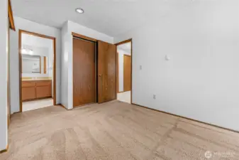 Private access to the bathroom from the primary suite.