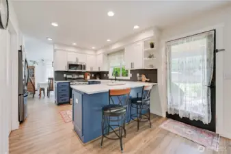 kitchen eating space.  There's also room for a small table by the back door