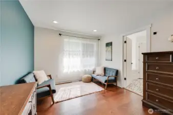 Sitting area in primary bedroom