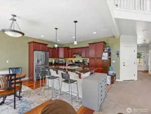 Kitchen, dining & living area are open to each other