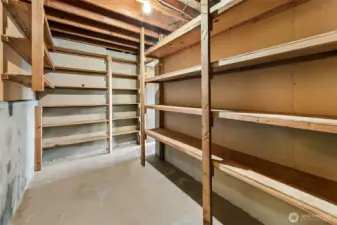 Dry storage near the family room, great for canning foods, keep your wine cooler, luggage storage, bikes and more