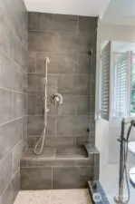Spacious walk in shower