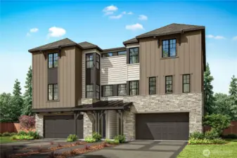 Exterior Rendering of Homesite 11 and 12.
