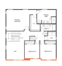 Upper floor layout of the 2350B.