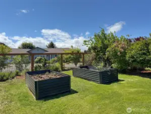 Raised Garden Beds in Fully Fenced Backyard