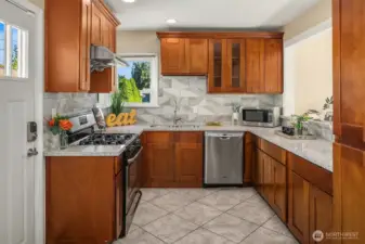 Stainless steel appliances meet style and function.