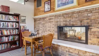 Enjoy a game of chess by the fireplace