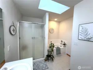 Primary bath (shower and tub)
