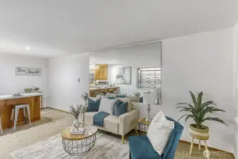 Bright, Open Living Room w/Eating Space and Unobstructed Views - Upper Unit