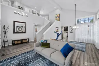 Vaulted Entry & Living Room