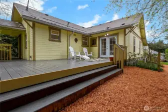 Huge trex deck in the back yard