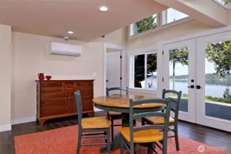 Dining area with plenty of room to add more table space.