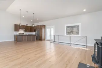 Main living with vaulted ceilings.