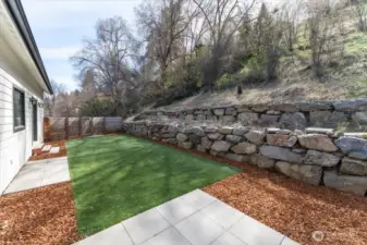 Terraced walls give you more space for planting flowers or garden.