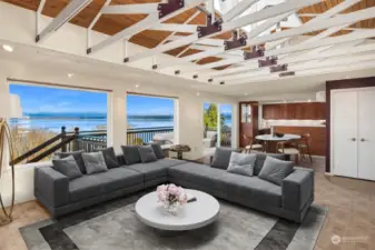 Architecturally, this home boasts a stunning vaulted ceiling made entirely of glass, offering the perfect opportunity to gaze at the stars from the comfort of your own space.