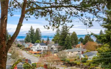 Enjoy sunsets over the Olympic mountains and Puget Sound from this wonderful roof top deck with interior access.