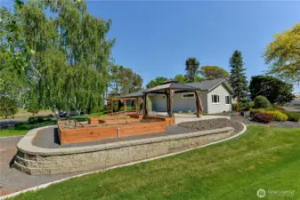 ADU raised gardens and gazebo