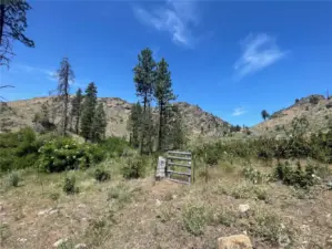 Gate to the BLM land is located at the north end of the valley.
