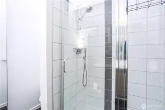 European tiled master bathroom shower