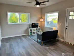 Great Room with ceiling fan