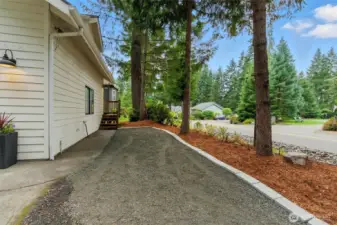 Extra gravel parking area
