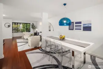 Spacious Dining area easily accommodates a 6 person dining table.