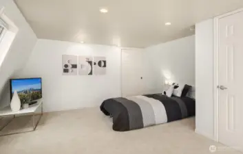 Two closet provide plenty of extra storage.