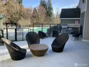 Outdoor pool and deck area.