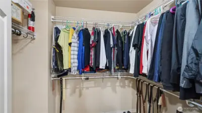 Primary bedroom boasts a walk-in closet.