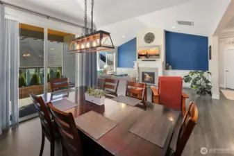 Dining area with direct access to the covered patio, creating an easy indoor-outdoor flow for everyday meals or entertaining.