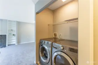 Full sized Stainless Washer and Dryer.