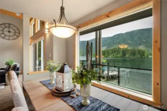 Built in bench with spectacular views of the lake