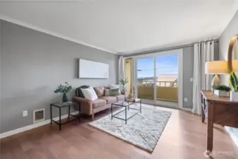 Amble space to create living and office or dining space