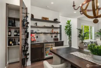 Beverage center with wine wall/closet