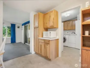 Laundry Room and View to Dining Room