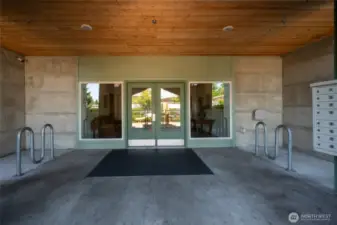 Entrance and Bike racks