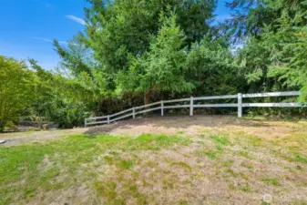 Backyard backs onto a green belt