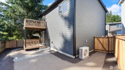 Fenced back yard.