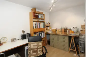 Second Bedroom, art studio, office.  LED track lighting provides excellent illumination, coupled with natural light.