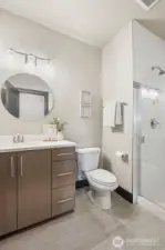 Main floor bathroom with shower