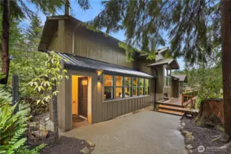 Stunning black on black windows throughout