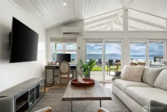 Vaulted ceilings and large windows allow for wonderful views and natural light.