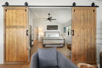 Option to leave the doors open for a studio feel or close them for privacy.