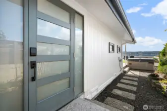 Front Door & South Side Yard.