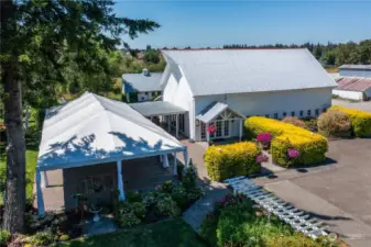 Large event tent and remodeled Barn