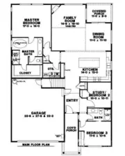 Main level floor plan w/ dimensions