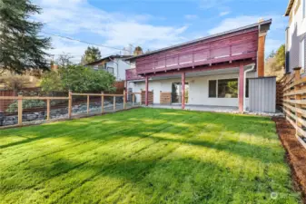 There's room to roam in the level, fenced back yard.