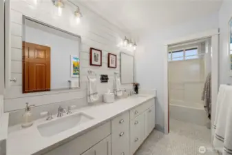 Remodeled upstairs full bath.