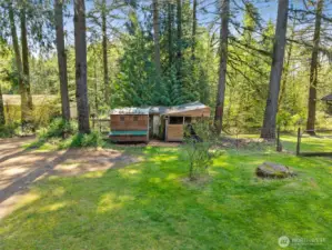 Chicken coop, wood shed